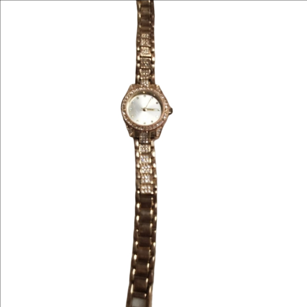 Charter Club Gold Rhinestone Embellished Watch